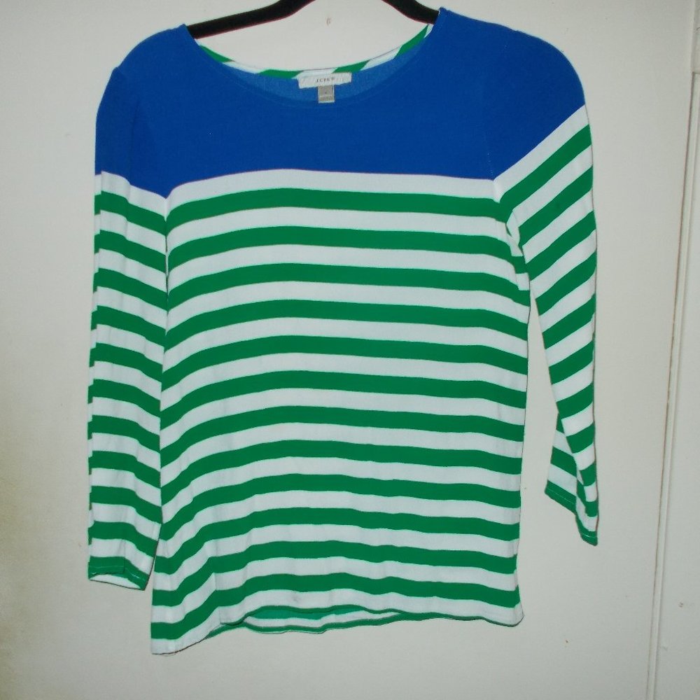 J. Crew Striped Blouse Multi Color Size 0
